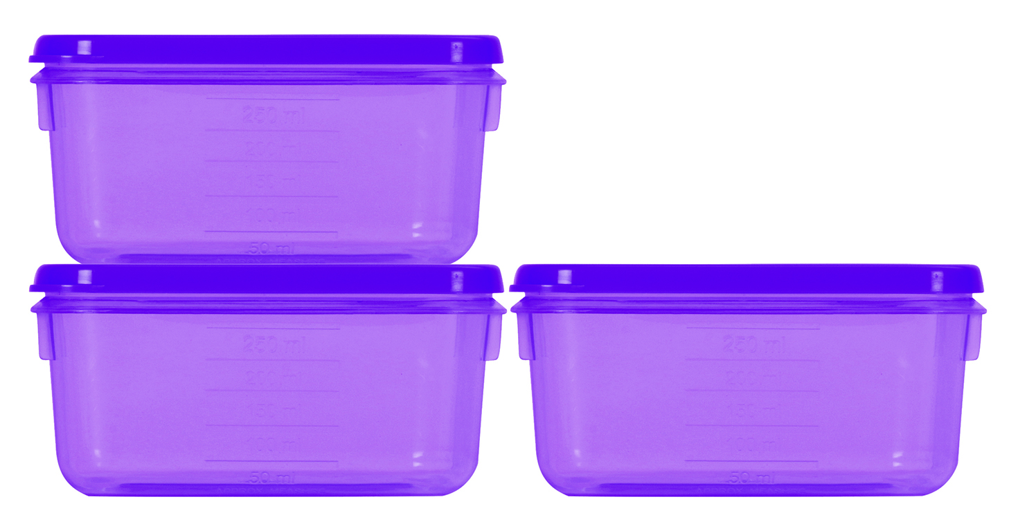 Polka Container (22 X 3) (750 ml) (Assorted) (3 Pc Set) (48 Set Pk)